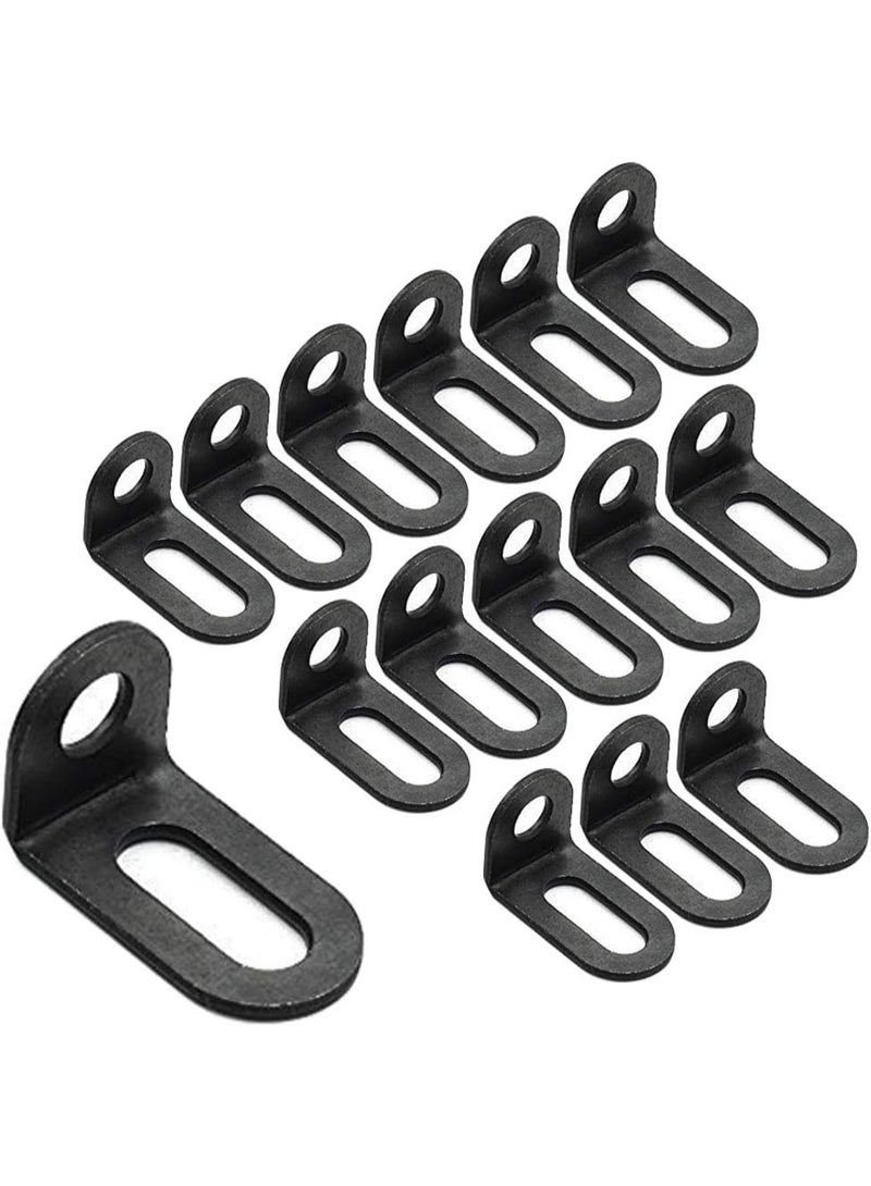 18x18x30mm/0.7"x0.7"x1.2" Adjustable Right Angle Brackets L-shape Corner Brace Support Black- (15 Pcs) - Image 1